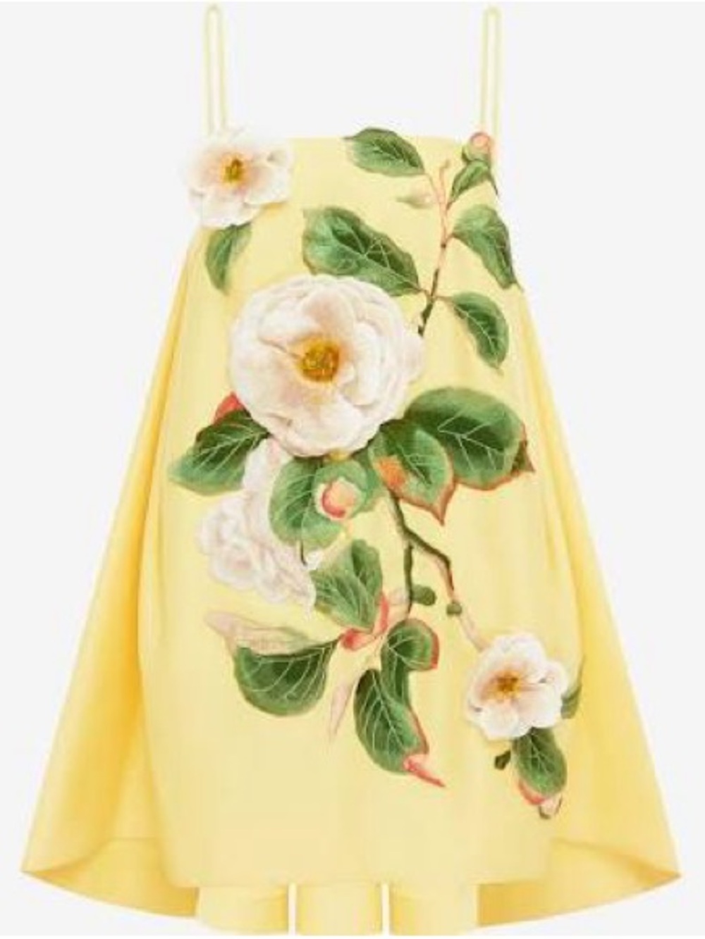 Felicia Appliqué Floral Mini Dress - Sorbet Yellow Leo Lin